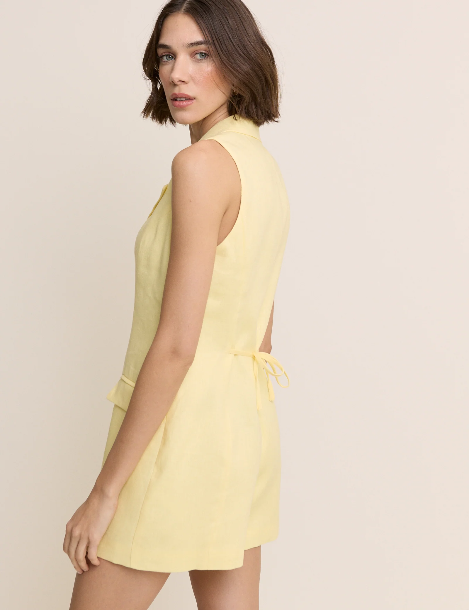 Butter Yellow Tailored Playsuit - Image 5