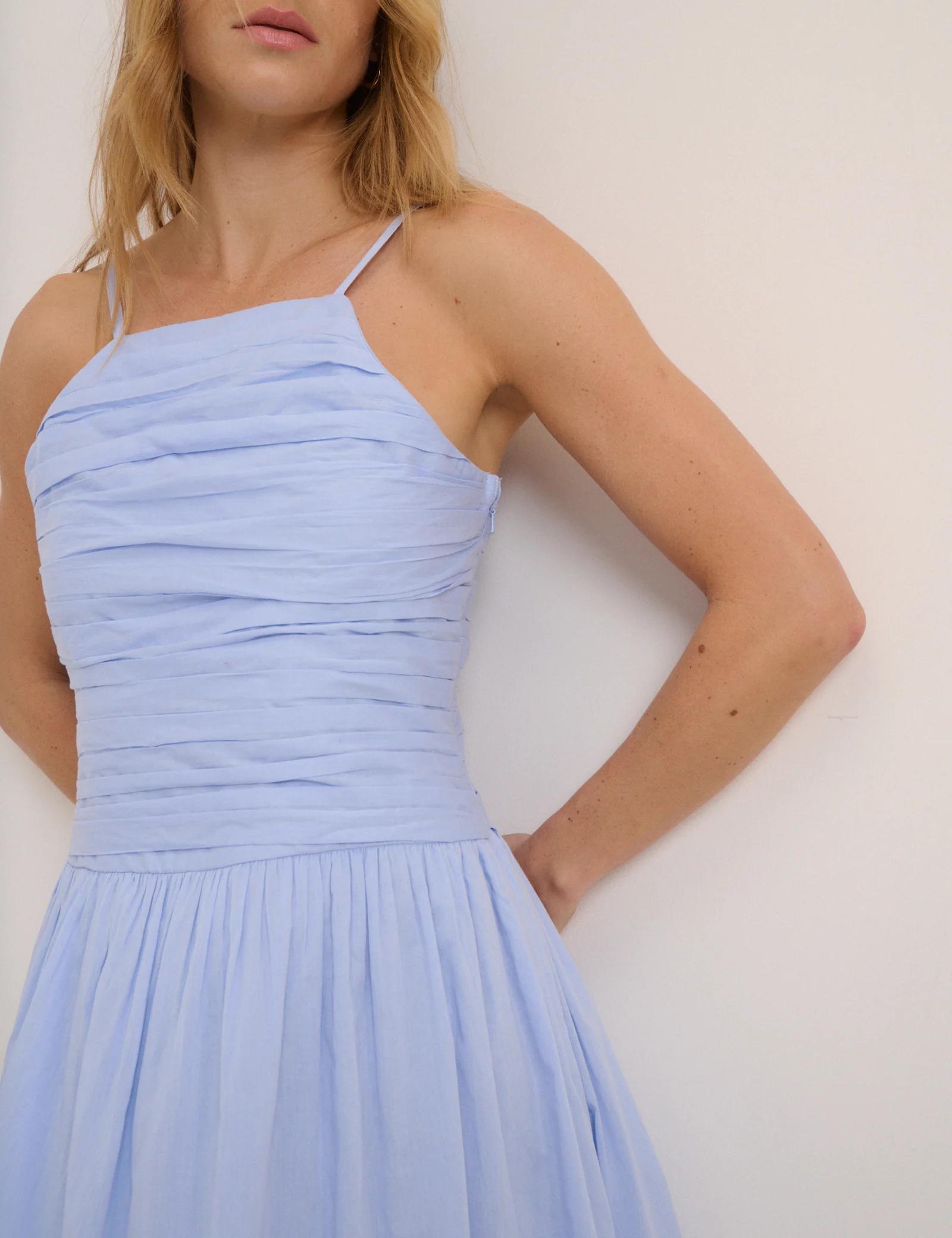 Blue Drop Waist Talia Midi Dress - Image 2