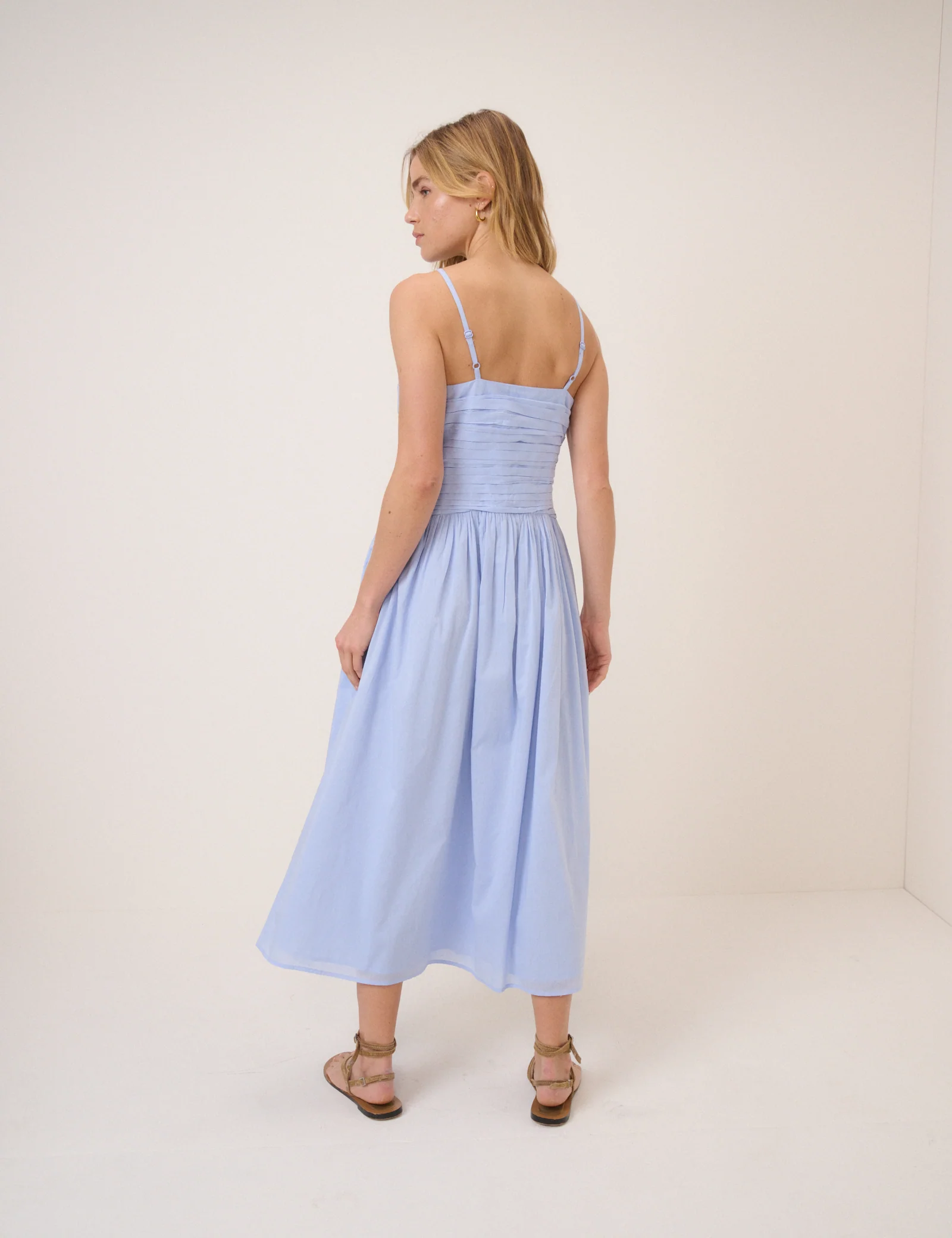 Blue Drop Waist Talia Midi Dress - Image 5