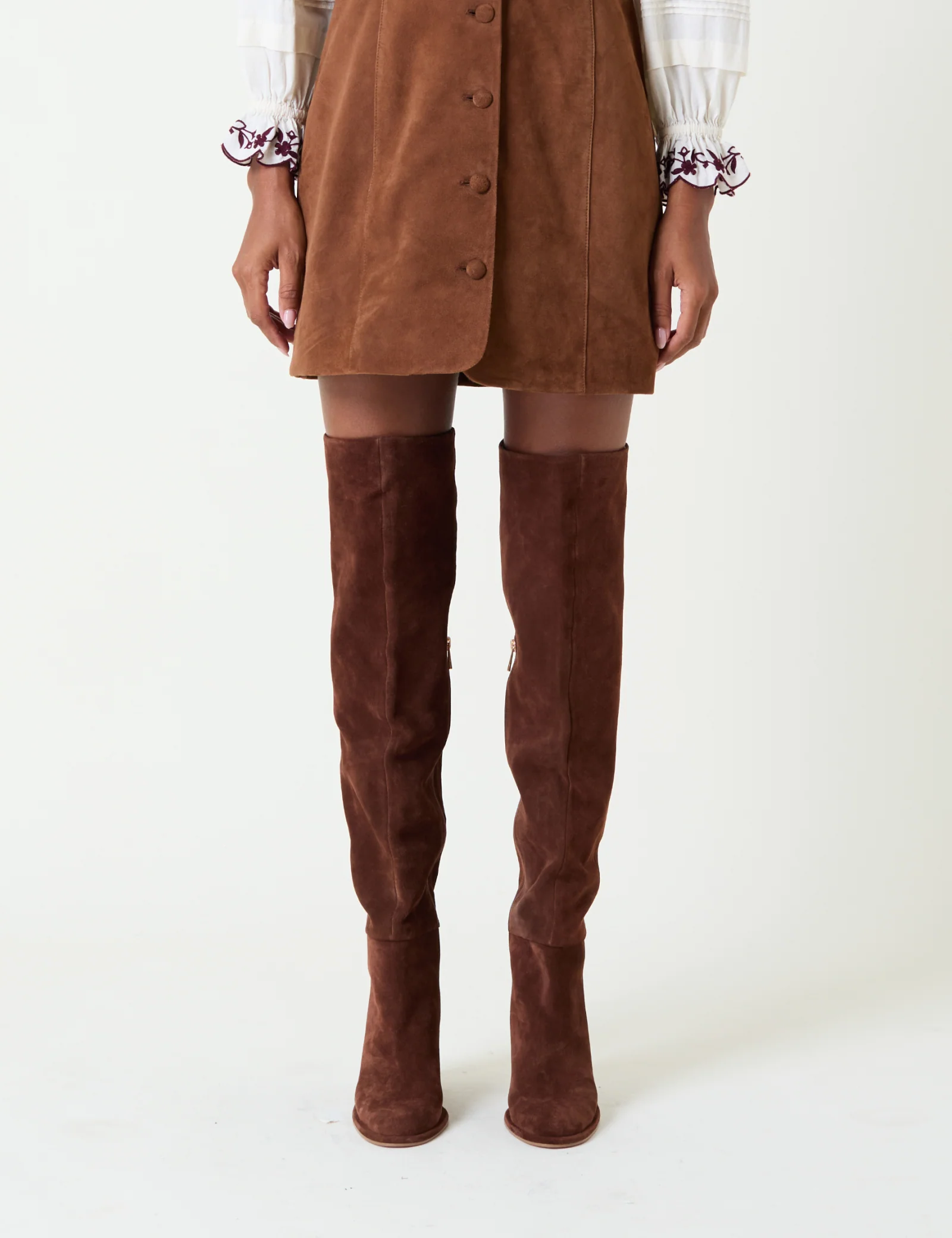 Tan Suede Thigh High Boots