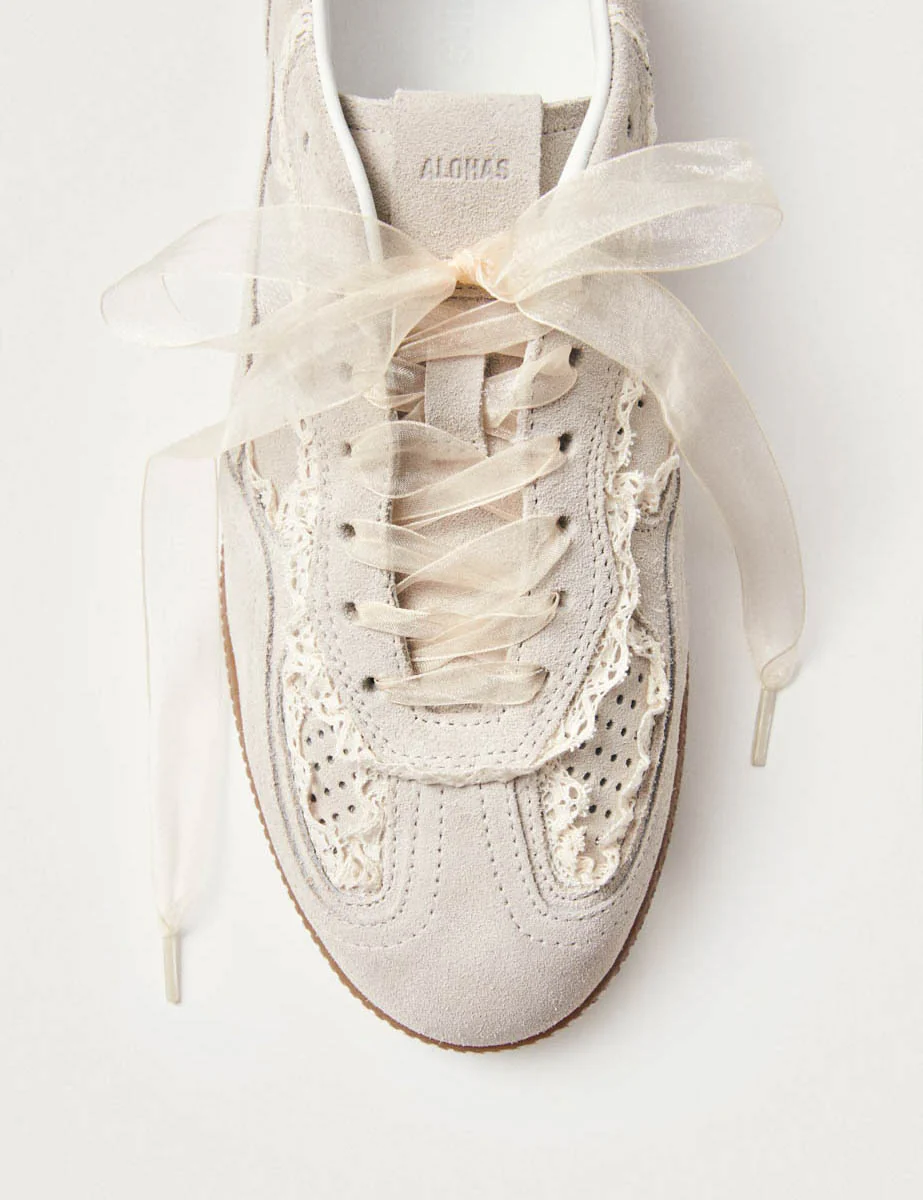 Alohas Cream Rife Crochet Leather Sneakers - Image 3