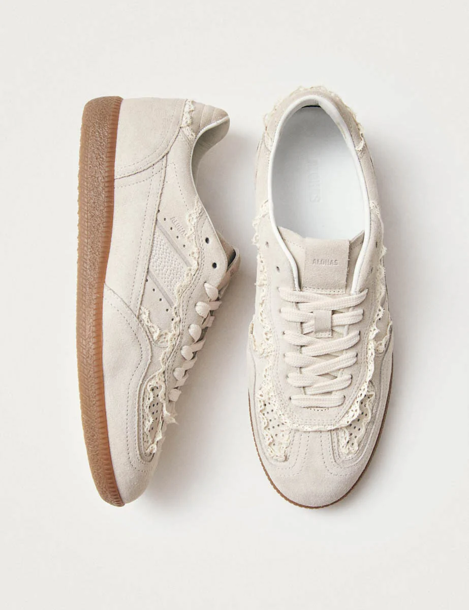 Alohas Cream Rife Crochet Leather Sneakers - Image 4