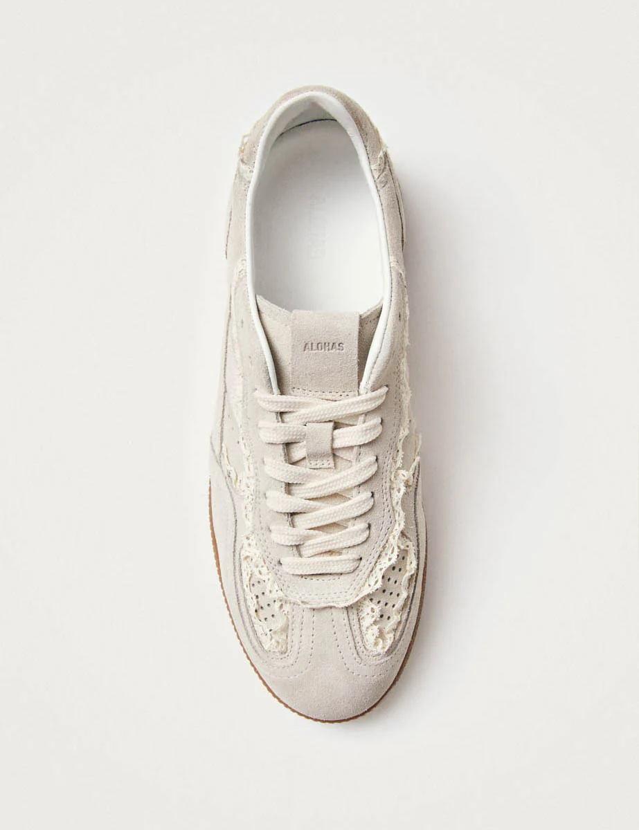 Alohas Cream Rife Crochet Leather Sneakers - Image 5
