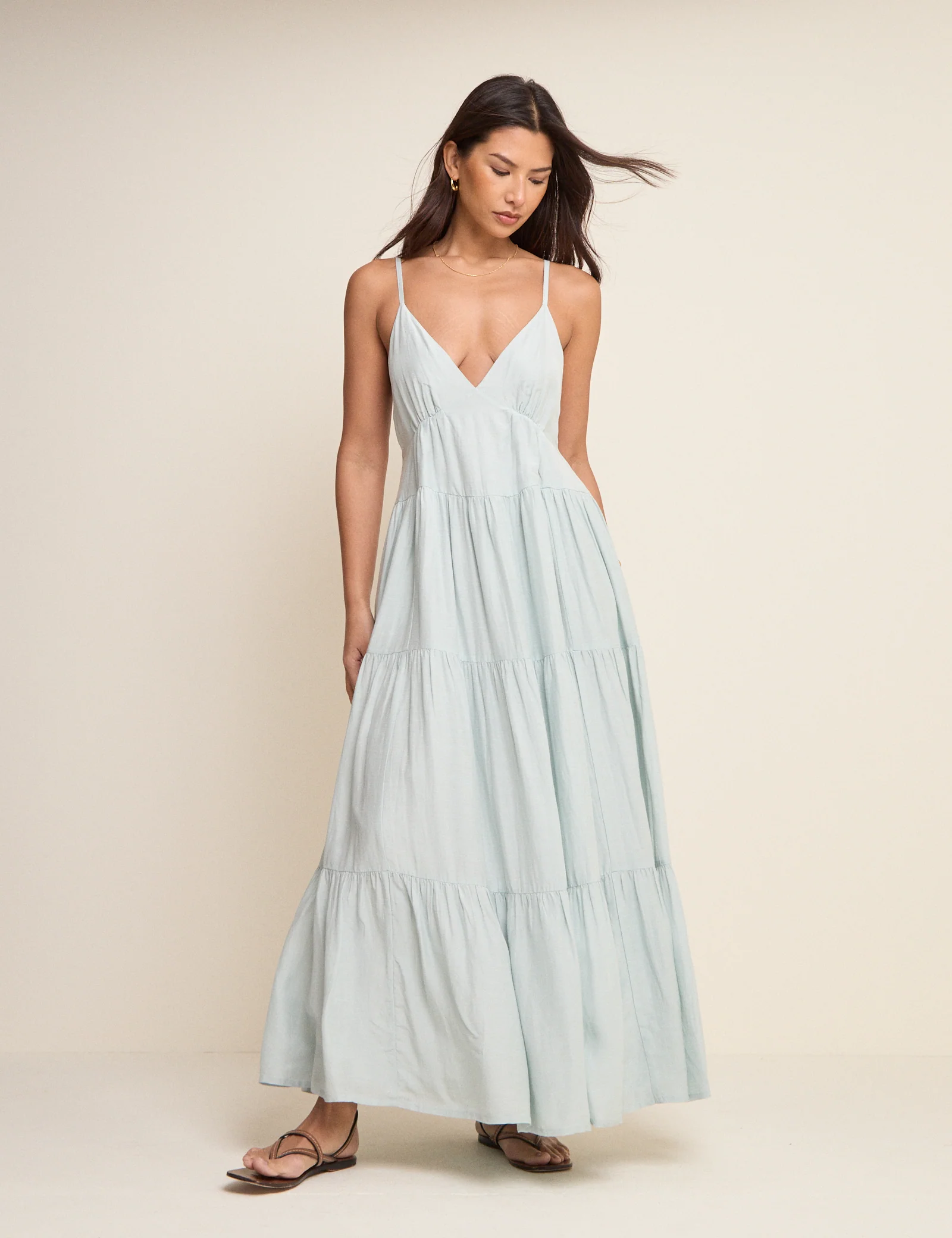 Powder Blue Tiered Thea Maxi Dress - Image 4