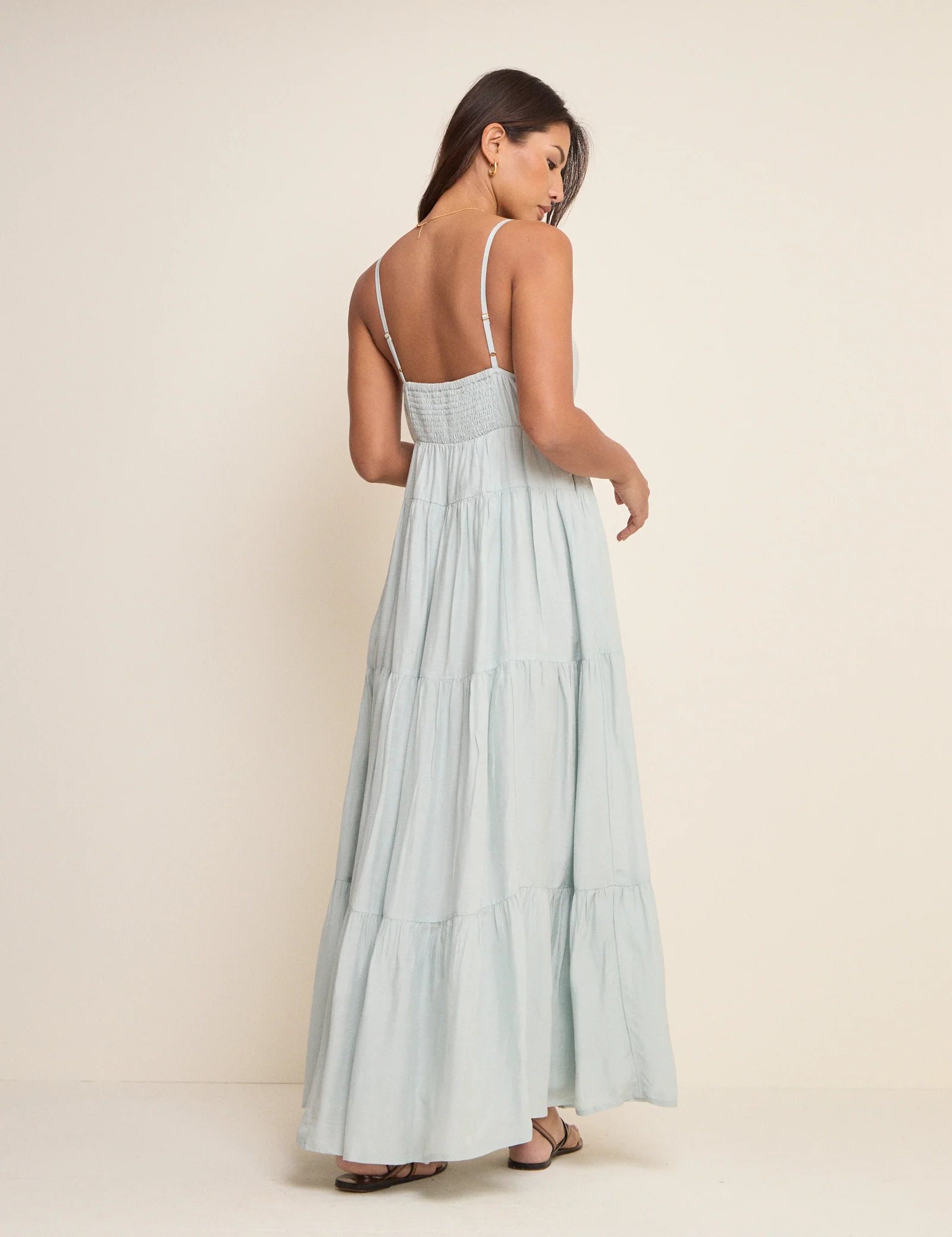 Powder Blue Tiered Thea Maxi Dress - Image 5