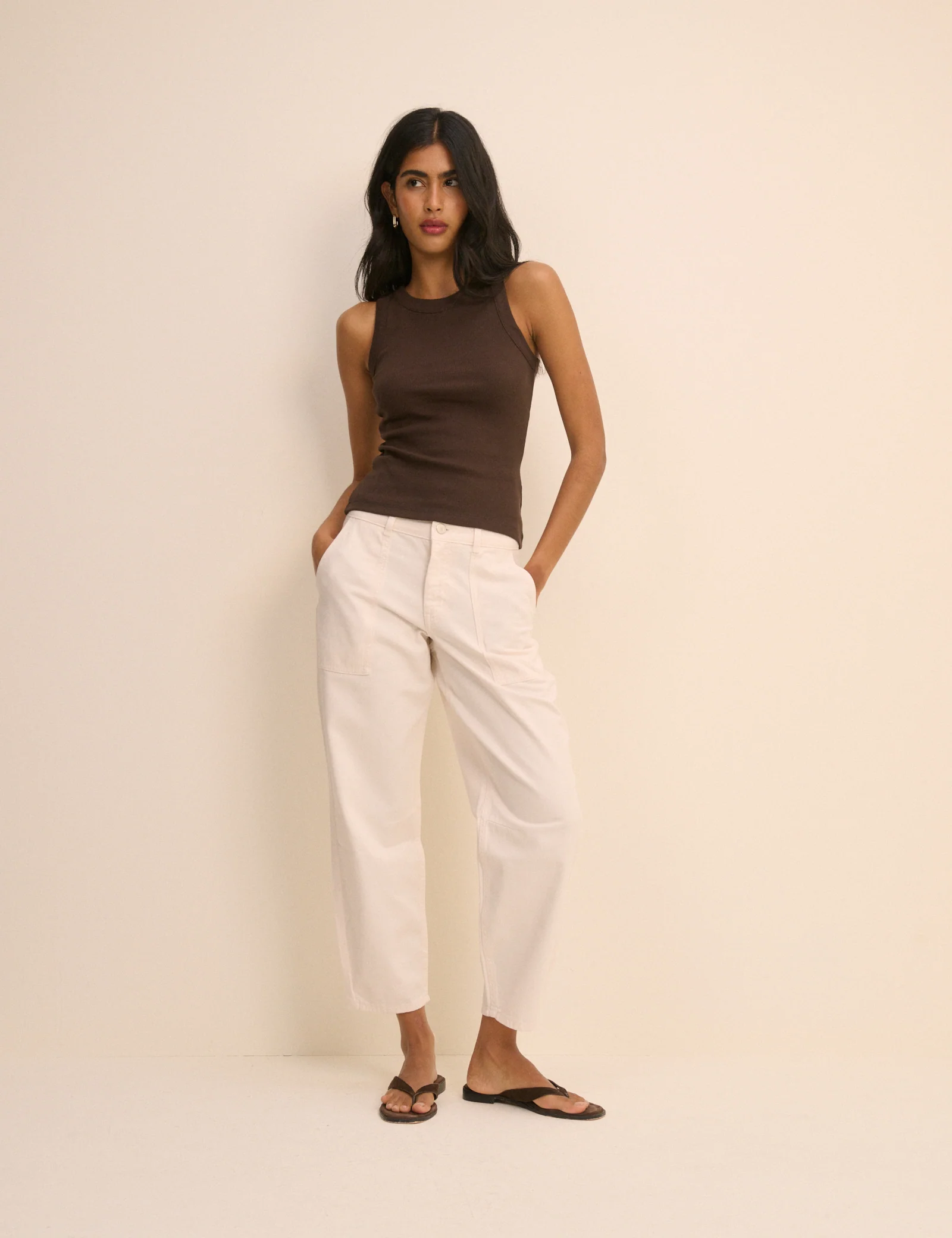 Ecru Utility Pocket Trousers - Image 2