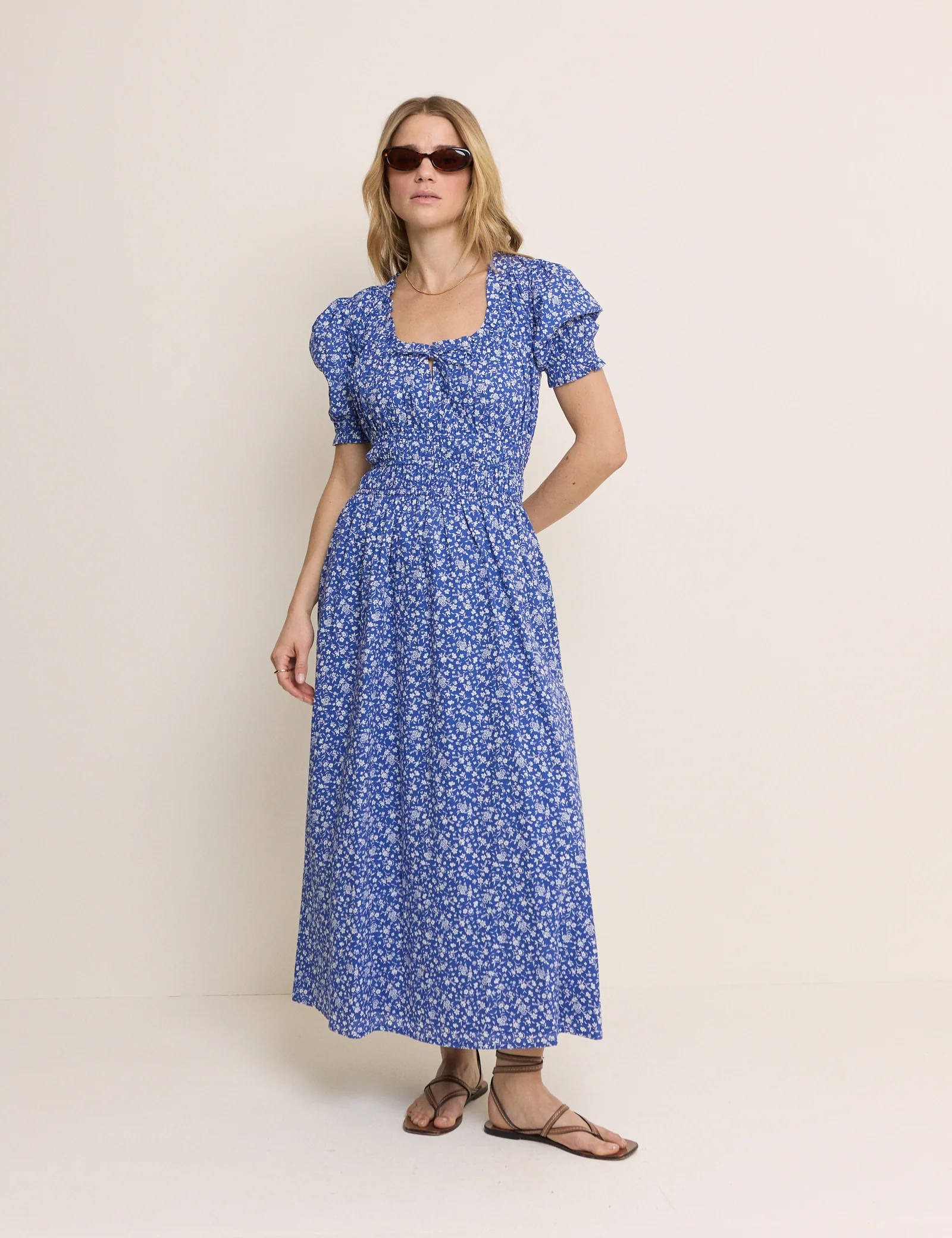 Blue Floral Tula Midi Dress - Image 3