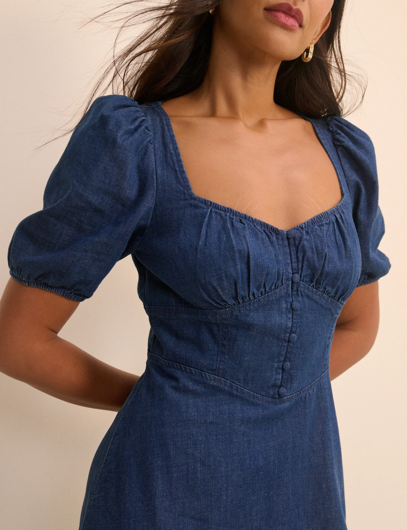 Dark Wash Denim Tulla Midi Dress - Image 3