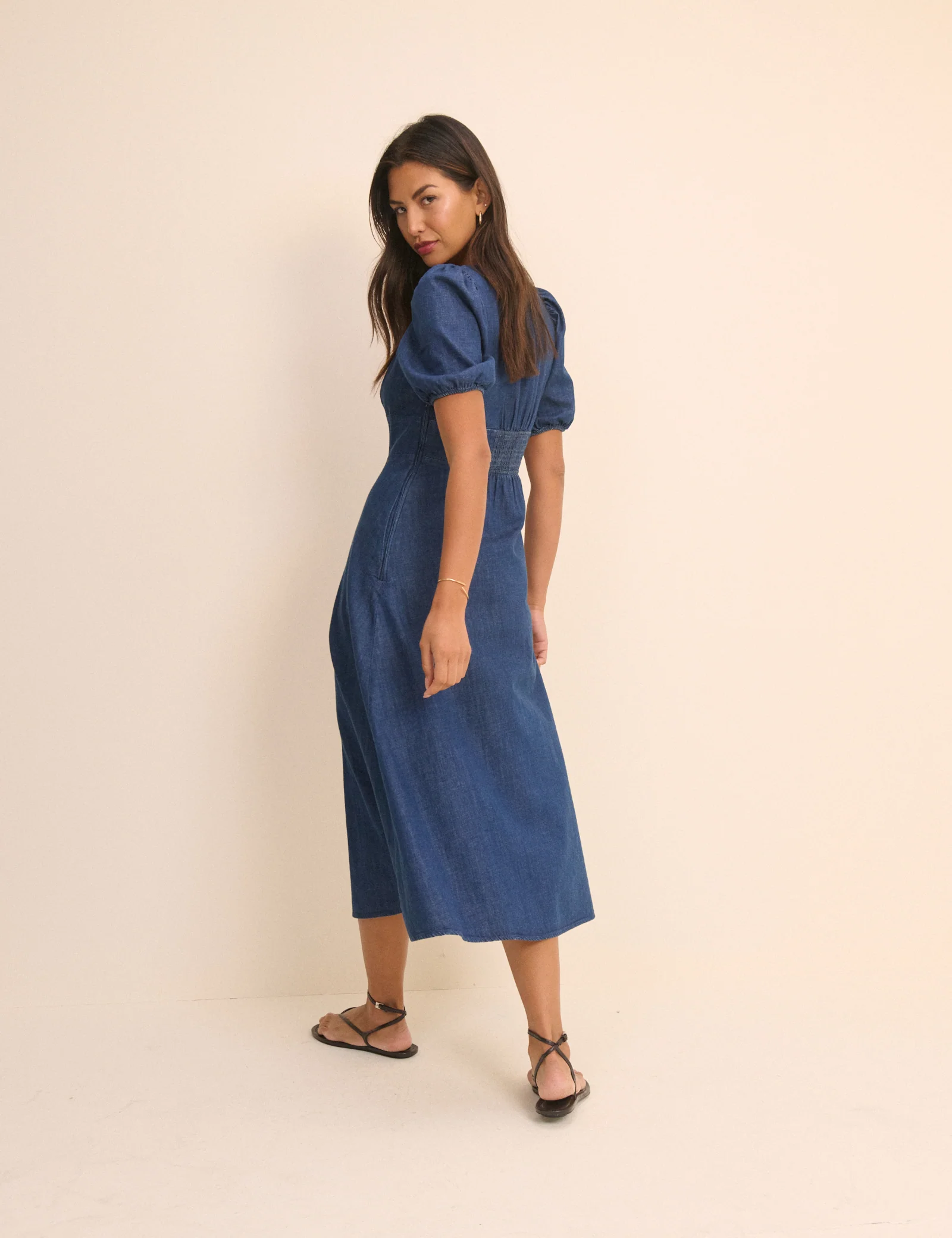 Dark Wash Denim Tulla Midi Dress - Image 5