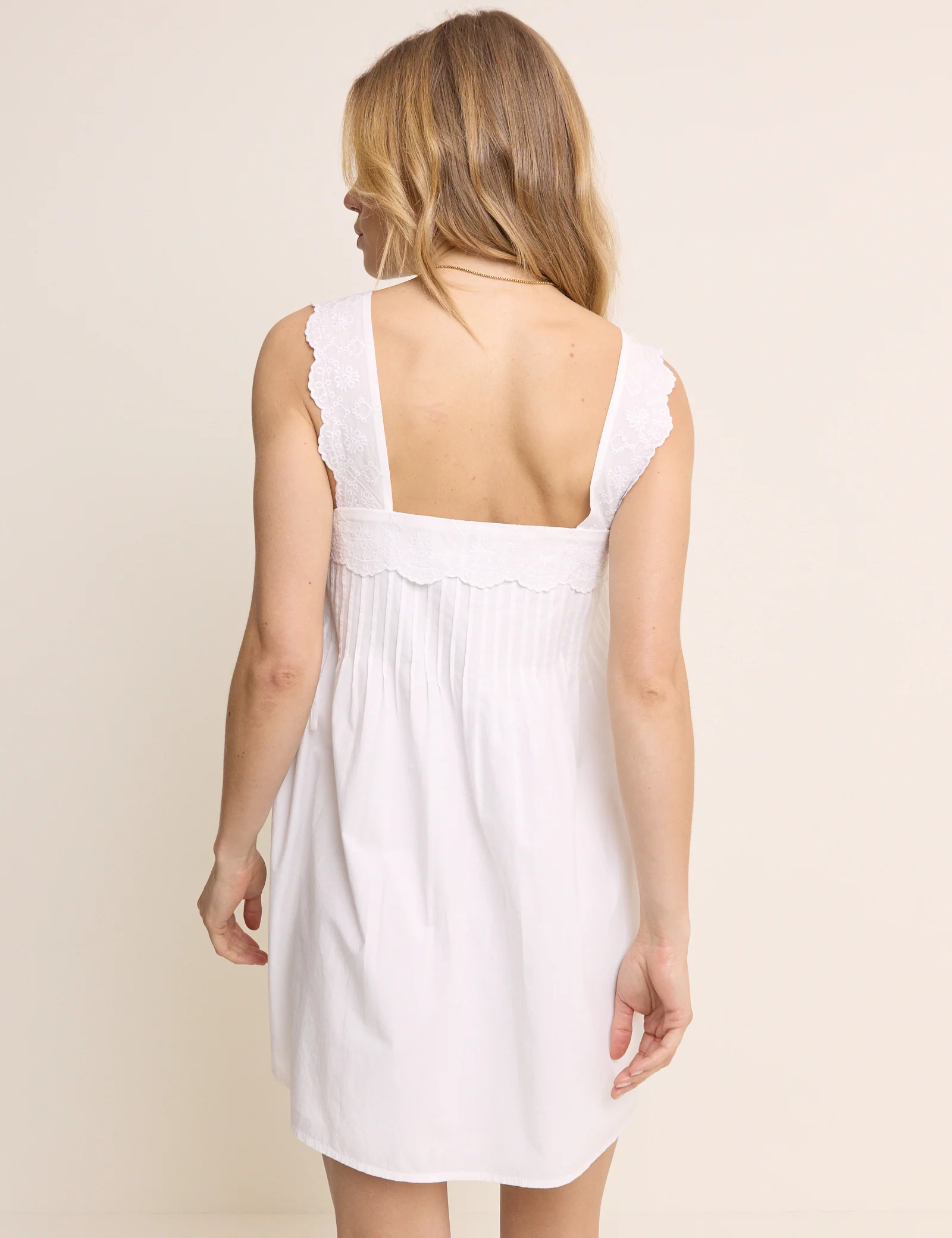 White Square Neck Valerie Mini Dress - Image 6