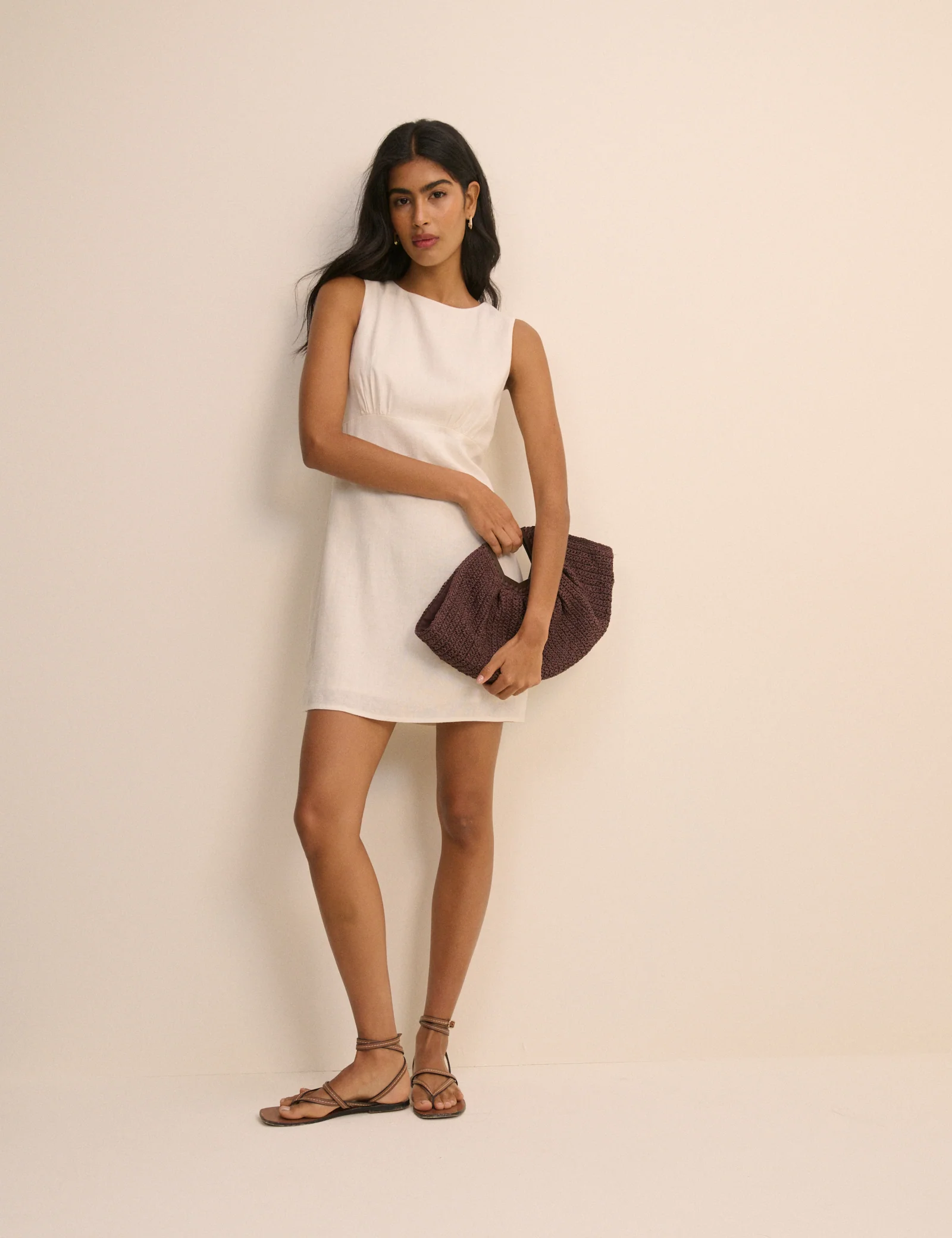 Ivory Sleeveless Vicky Mini Dress - Image 4