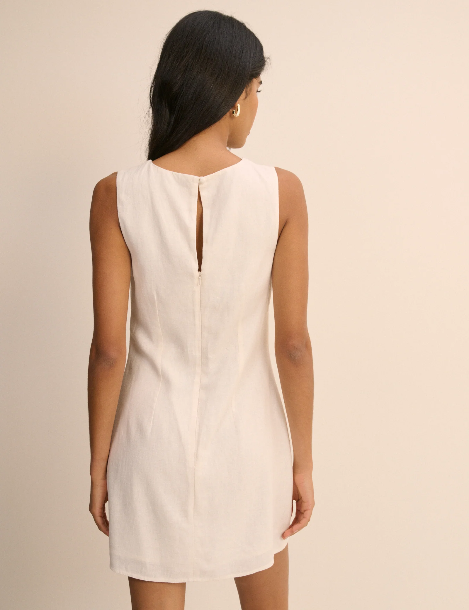 Ivory Sleeveless Vicky Mini Dress - Image 5