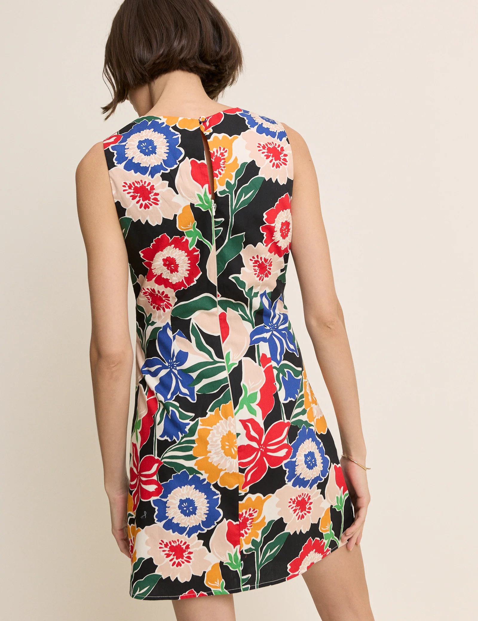 Multi-Coloured Floral Sleeveless Vicky Mini Dress - Image 4