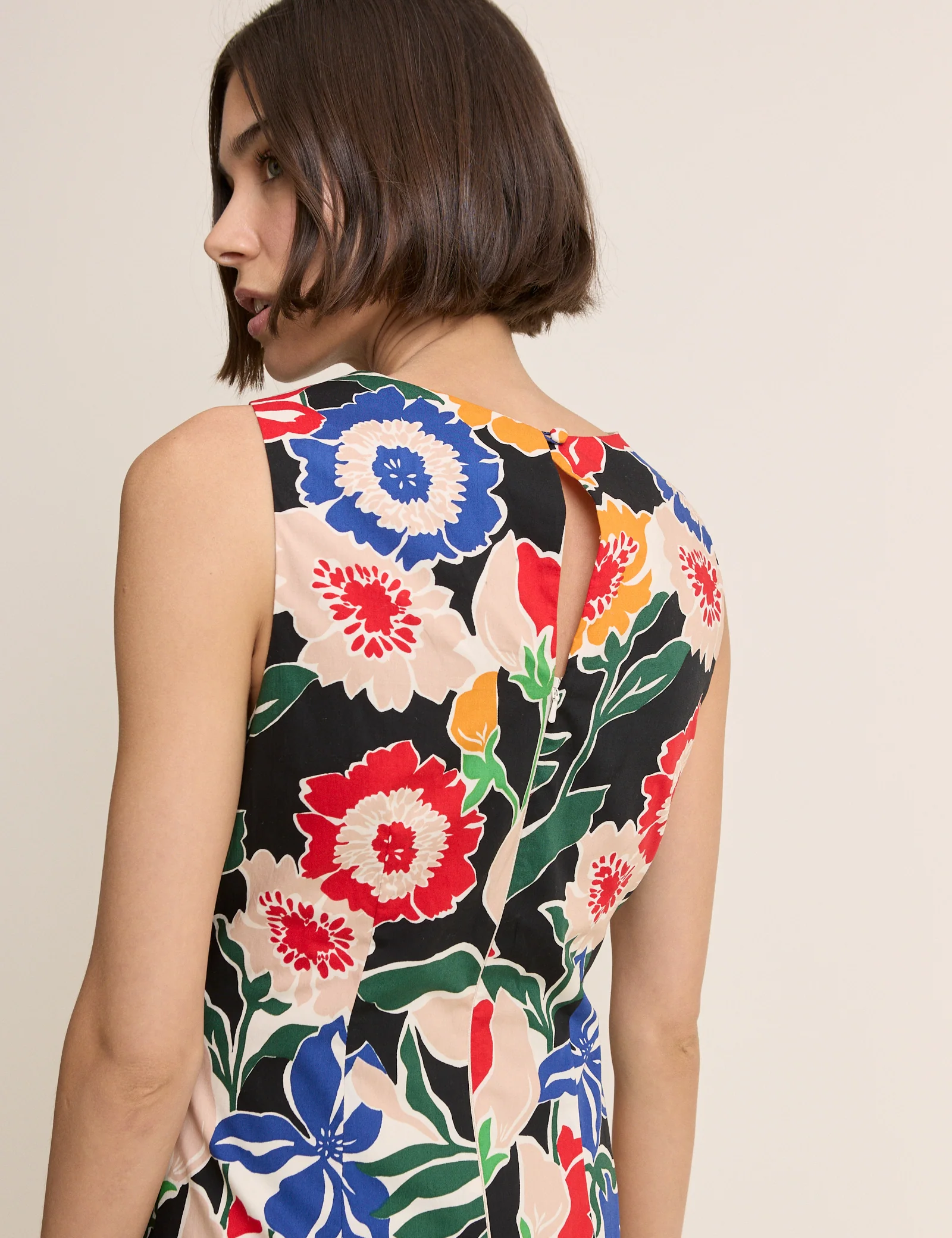 Multi-Coloured Floral Sleeveless Vicky Mini Dress - Image 5