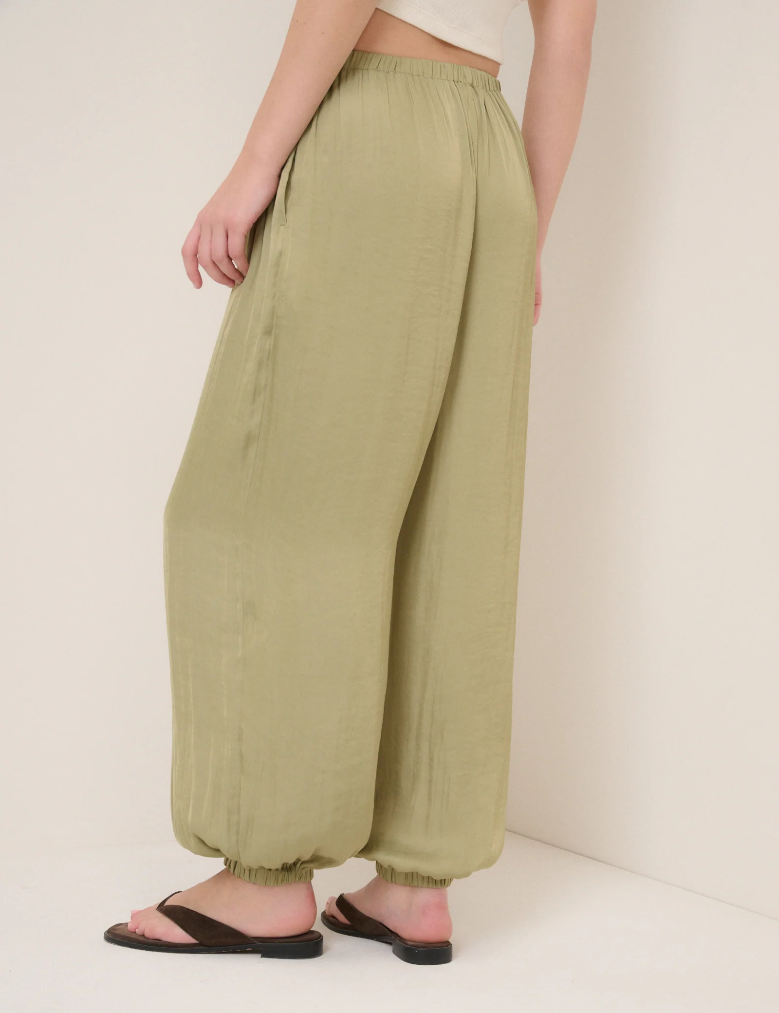 Green Vida Balloon Leg Trousers - Image 5