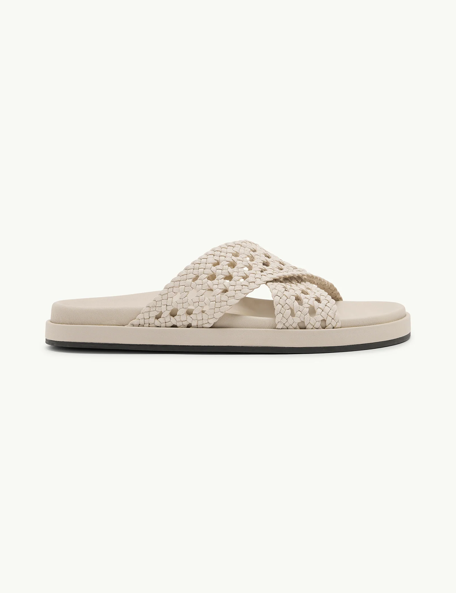Ivory Woven Leather Sliders - Image 2